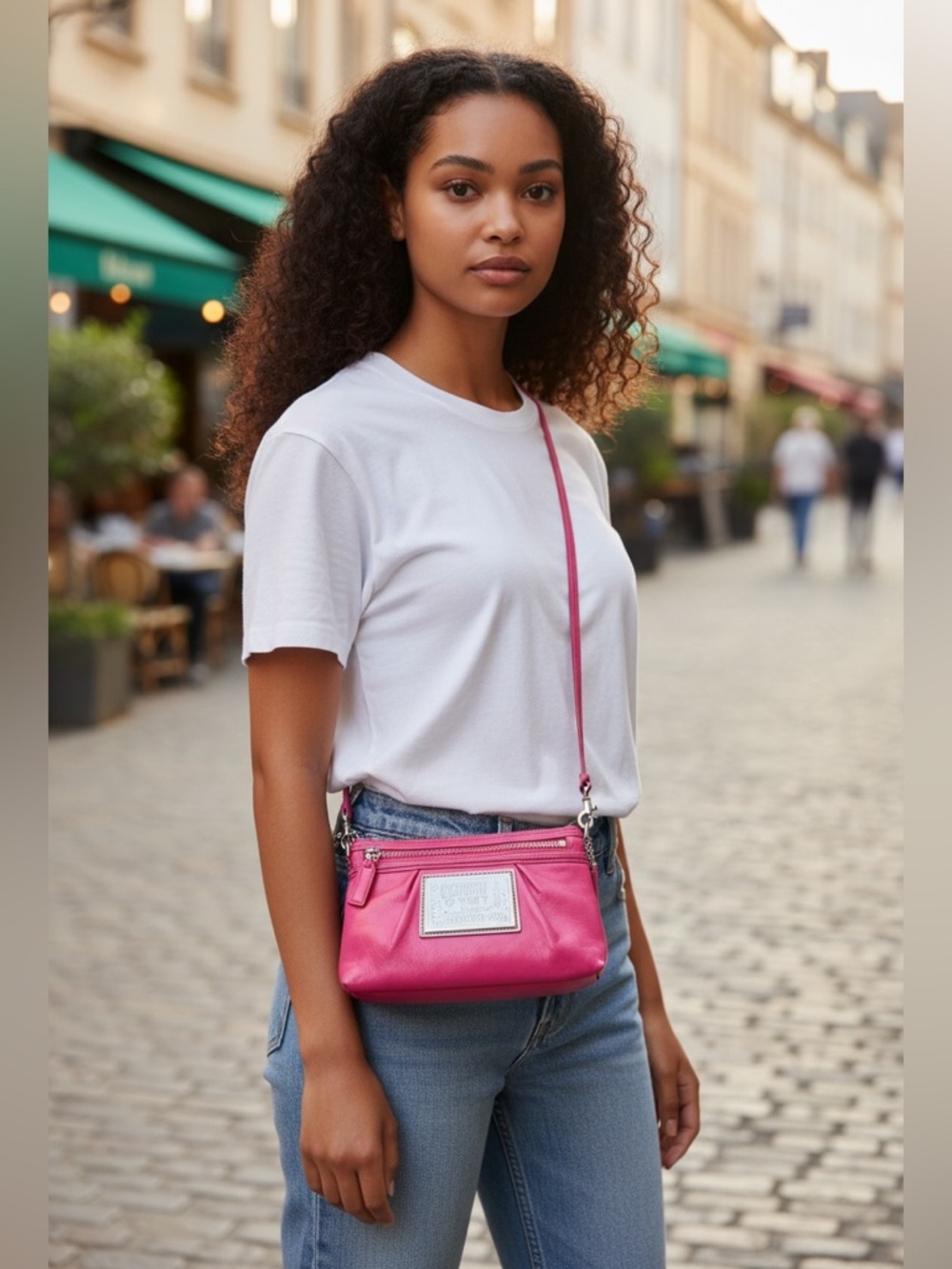 Coach 1941 Poppy Pink Waxed Pebble Leather Crossbody